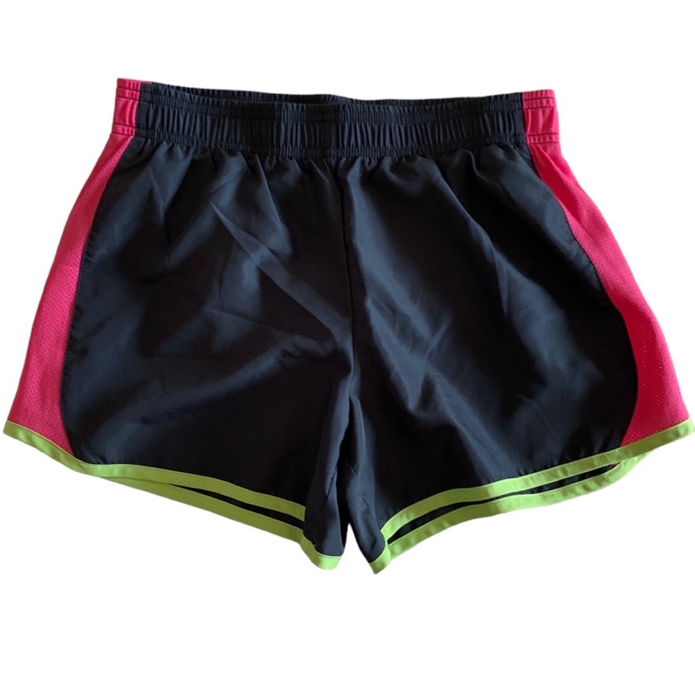 Danskin Now Athletic Shorts •Girls Size XL - Charcoal Gray with pink/gre…